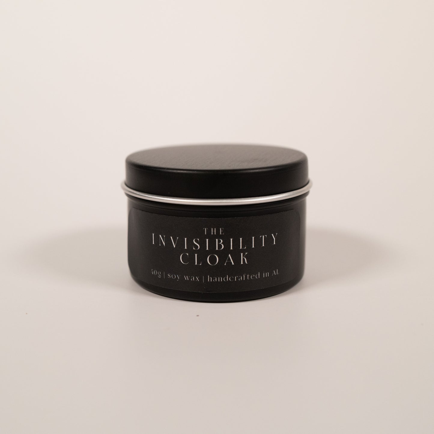 “The Invisibility Cloak” small tin candle — a magical gift inspired by the wizarding world, perfect for Harry Potter fans and book lovers.